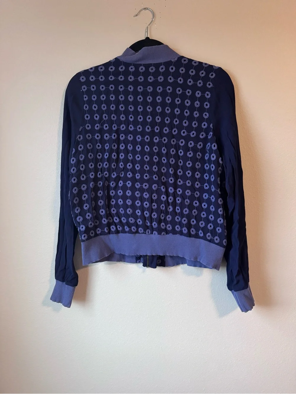 AMADI Navy and Periwinkle Bomber Jacket - Picture 8 of 9